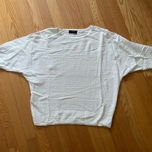 Tahari White Textured Knit Sweater